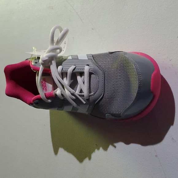 Gray and Pink Womens Adidas running shoes - Picture 3 of 4